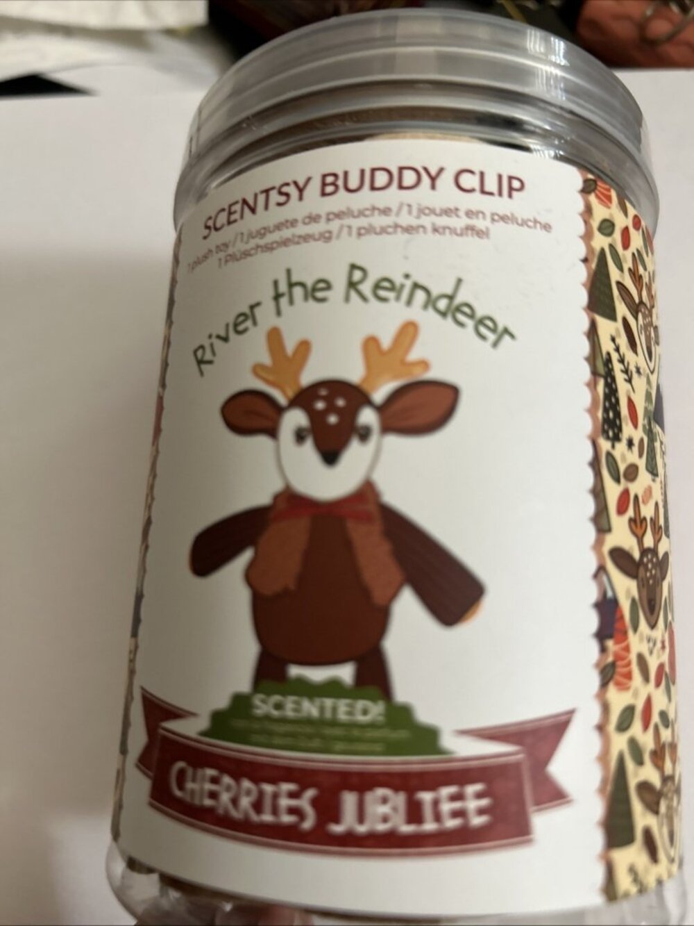 Scentsy Buddy Clip RIVER THE REINDEER Scented  Cherries Jubilee New Limited Edit